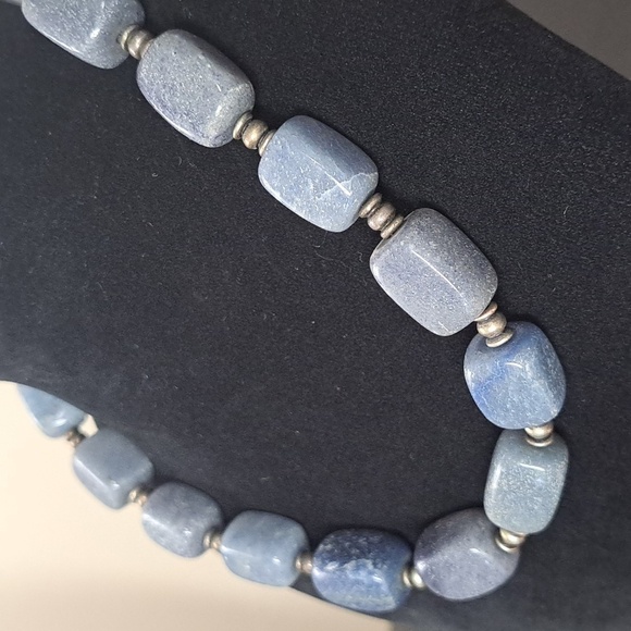 Vintage Chunky Stone Crystal Necklace with Silver Beads - Picture 4 of 11